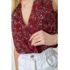 Боди с цветочным принтом, цвет бордовый, 244R080