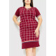 Сукня в клітку повсякденна, колір бордовий, 231R6234