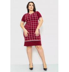 Платье в клетку повседневное, цвет бордовый, 231R6234