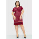 Сукня в клітку повсякденна, колір бордовий, 231R6234