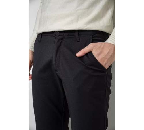 Брюки мужские классические на флисе, цвет черный, 244RFH312