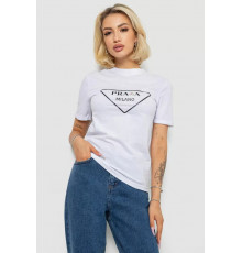 Футболка жіноча з принтом, колір білий, 238R57485