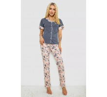 Женская пижама с принтом, цвет серый, 243R7100