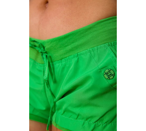 Женские шорты хлопковые, на резинке, цвет Салатовый, 167R7012-1