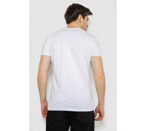 Футболка чоловіча однотонна базова, колір білий, 244R2404