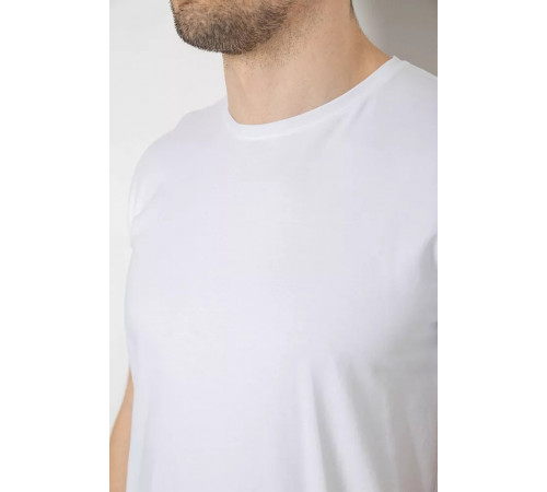 Футболка чоловіча однотонна базова, колір білий, 244R2404