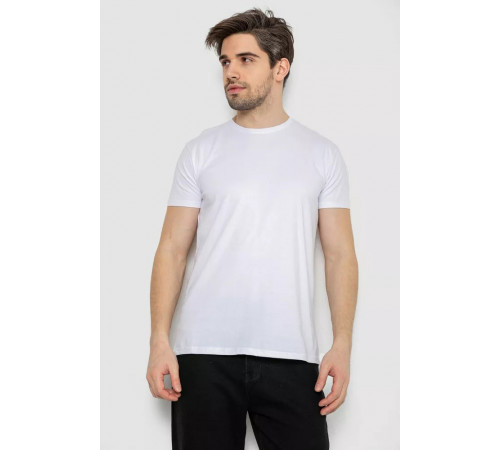 Футболка чоловіча однотонна базова, колір білий, 244R2404