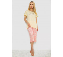 Женская пижама с принтом, цвет желтый, 243R7075