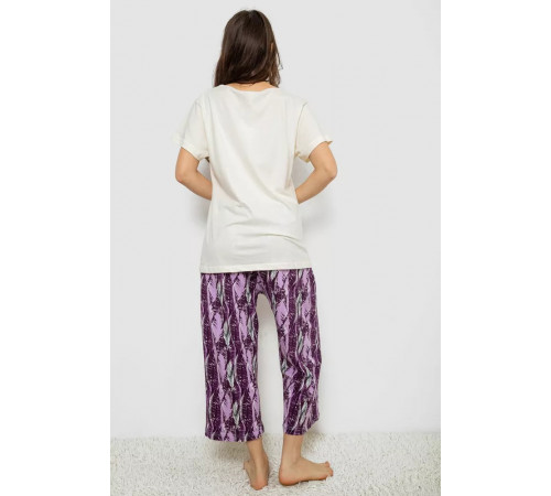 Женская пижама с принтом, цвет молочный, 243R1602-002.