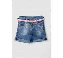 Джинсовые шорты для девочки, цвет синий, 247R1205