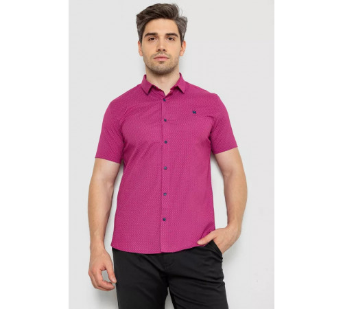 Мужская рубашка однотонная, цвет малиновый, 214R6917-13