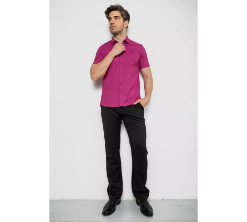 Мужская рубашка однотонная, цвет малиновый, 214R6917-13