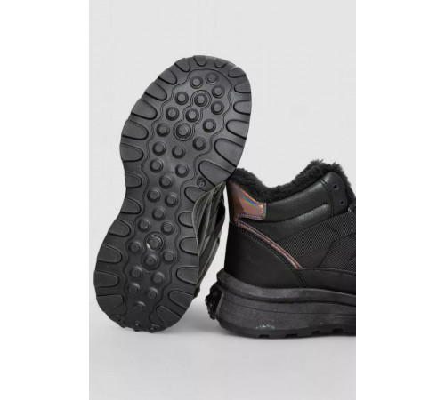 Кросівки жіночі на хутрі, колір чорний, 243R118-7