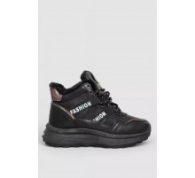 Кроссовки женские на меху, цвет черный, 243R118-7