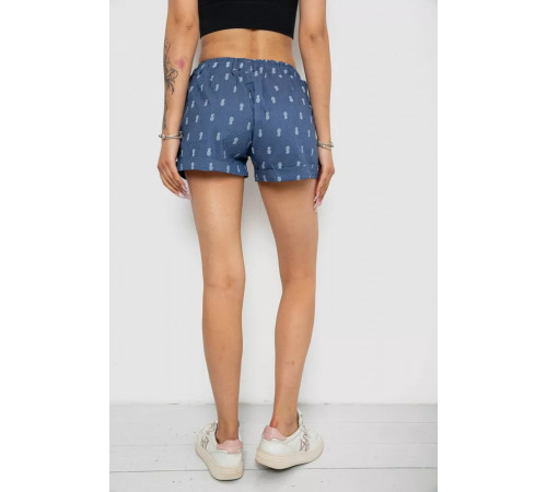 Шорти жіночі з принтом, колір джинс, 238R7164-2