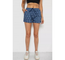 Шорти жіночі з принтом, колір джинс, 238R7164-2