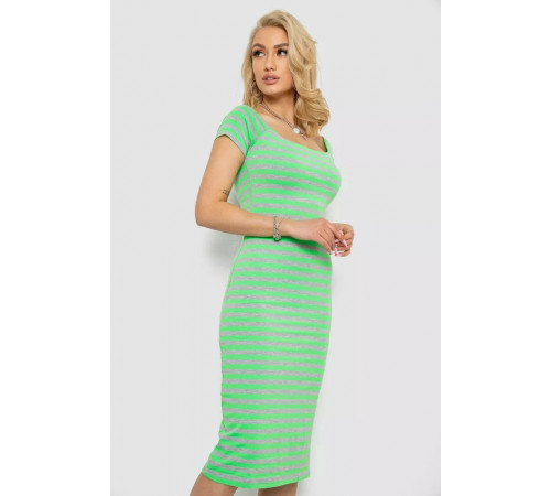 Сукня в смужку, колір сіро-салатовий, 244R536-1