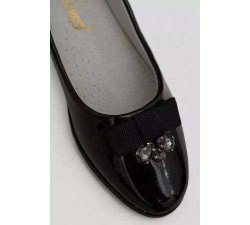 Туфли детские лаковые, цвет черный, 244RGB140