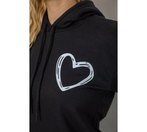 Худі жіночий на тонкому флісі, колір чорний, 238R57162-10