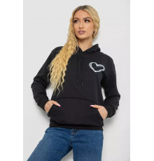 Худі жіночий на тонкому флісі, колір чорний, 238R57162-10