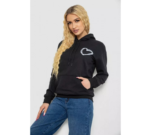 Худі жіночий на тонкому флісі, колір чорний, 238R57162-10