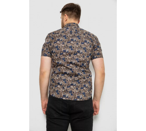 Рубашка мужская с принтом, цвет коричневый, 214R6917-10.