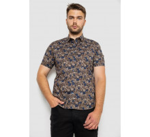 Рубашка мужская с принтом, цвет коричневый, 214R6917-10.