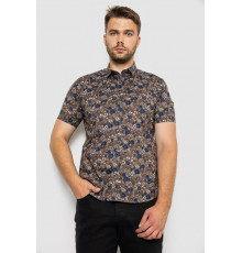 Рубашка мужская с принтом, цвет коричневый, 214R6917-10.