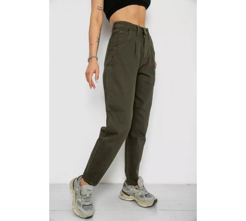 Джинсы женские Mom's, цвет хаки, 182R1724 Джинсы женские Mom's, цвет хаки, 182R1724