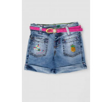 Джинсовые шорты для девочки, цвет синий, 247R1210