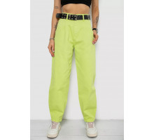 Джинси жіночі балони, колір салатовий, 182R00315