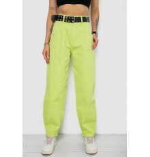 Джинси жіночі балони, колір салатовий, 182R00315