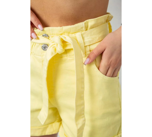 Шорти джинсові жіночі, колір жовтий, 182R1468