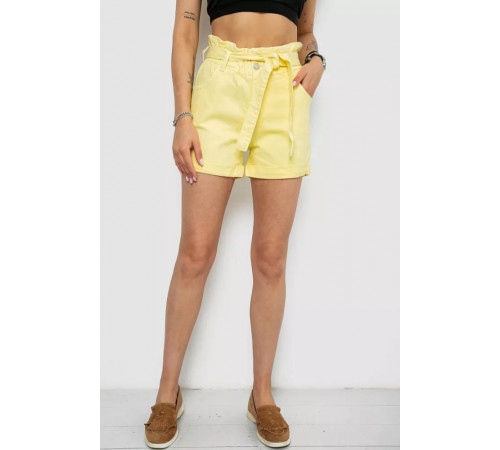 Шорти джинсові жіночі, колір жовтий, 182R1468