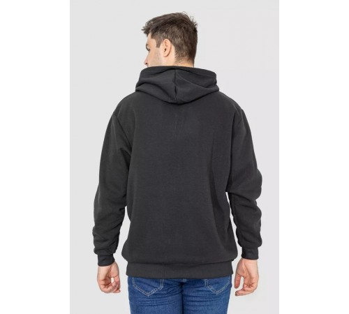 Кофта мужская на флисе с капюшоном, цвет черный, 244R2476 Кофта мужская на флисе с капюшоном, цвет черный, 244R2476