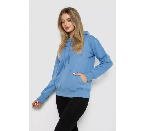 Худі жіночий на флісі, колір джинс, 242R053