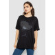 Футболка жіноча з принтом, колір чорний, 244R602