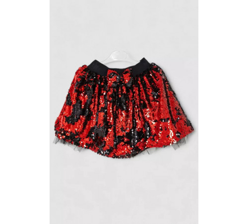 Спідниця дитяча ошатна, колір чорно-червоний, 247R417-5