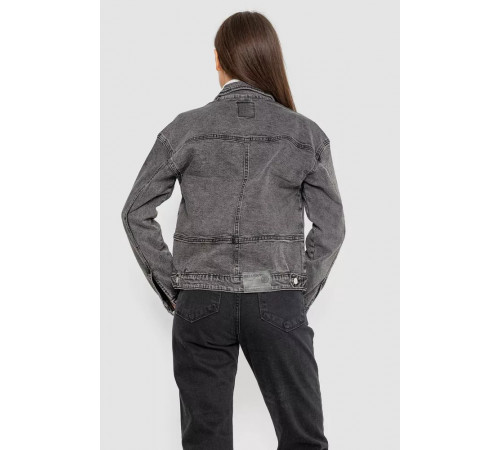 Джинсова куртка жіноча, колір сірий, 129RA229