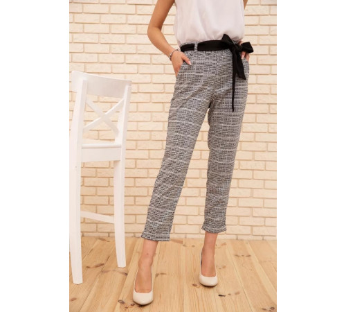 Женские укороченные брюки, в клетку, цвет Серый, 172R9313-3