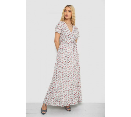 Сарафан на запах софт, колір біло-червоний, 241R173