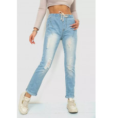 Джинсы женские на резинке, цвет голубой, 244R5006