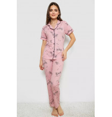 Жіноча піжама з принтом, колір рожевий, 243R7148