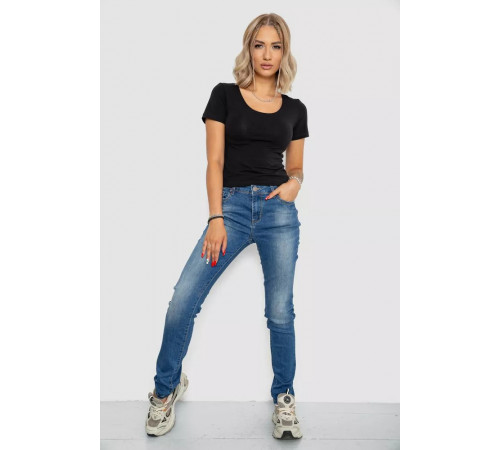 Футболка жіноча однотонна, колір чорний, 102R1101