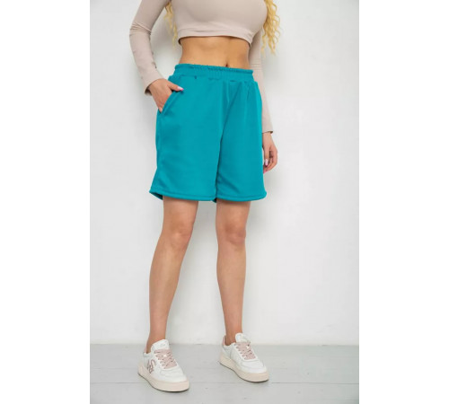 Шорти жіночі в рубчик, колір темно-бірюзовий, 238R110