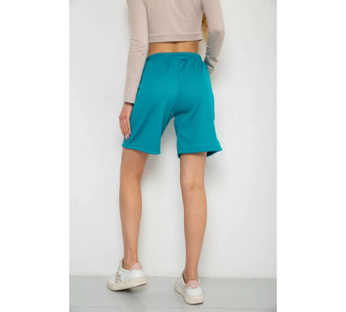 Шорти жіночі в рубчик, колір темно-бірюзовий, 238R110