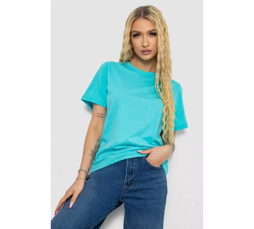 Женская футболка однотонная, цвет голубой, 238R111