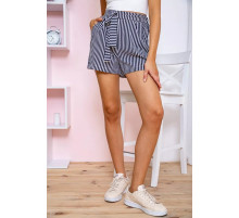 Жіночі шорти з кишенями і поясом, колір Синьо-білий, 172R008-2