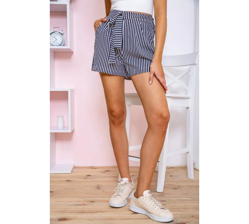 Женские шорты с карманами и поясом, цвет Сине-белый, 172R008-2
