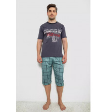 Піжама чоловіча з принтом, колір сірий, 243R2011